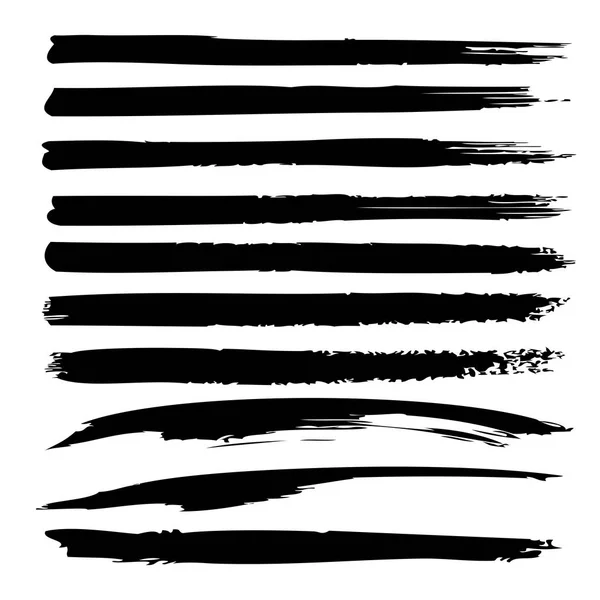 Large set of black brush strokes — Stock Photo, Image