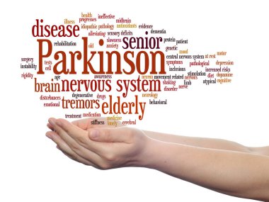 Parkinson`s disease healthcare word cloud  clipart