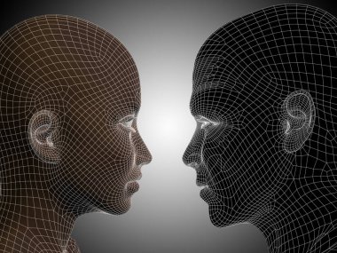 İnsan erkek ve kadın tel kafes başkanları