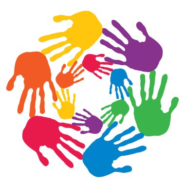 renkli insan eli çemberi