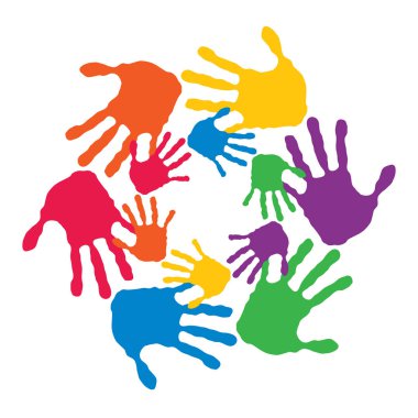 renkli insan eli çemberi