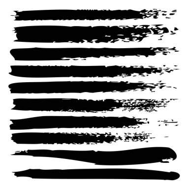 Büyük set siyah fırça darbeleri