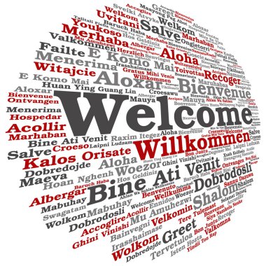 Kavramsal çoklu dil selamlar bulut kelime