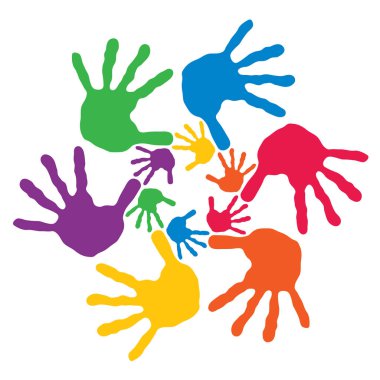 renkli insan eli çemberi