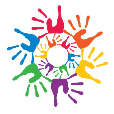 renkli insan eli çemberi