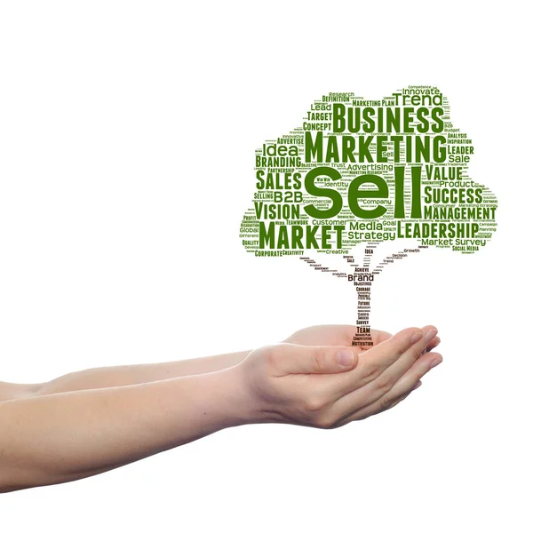 Albero verde business word cloud — Foto Stock