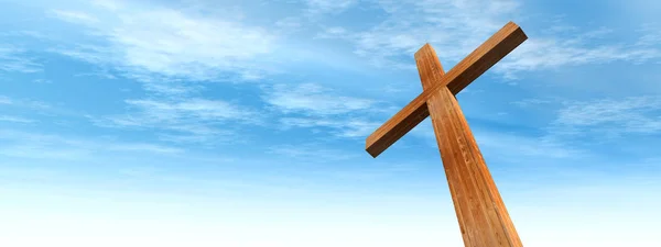 Conceptual wooden cross — Stock Photo, Image