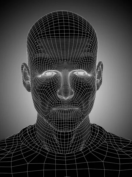Wireframe κεφάλι άνδρα — Φωτογραφία Αρχείου