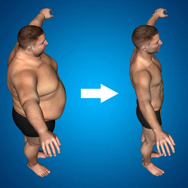 筋肉太りすぎ vs スリム フィットします。 — ストック写真