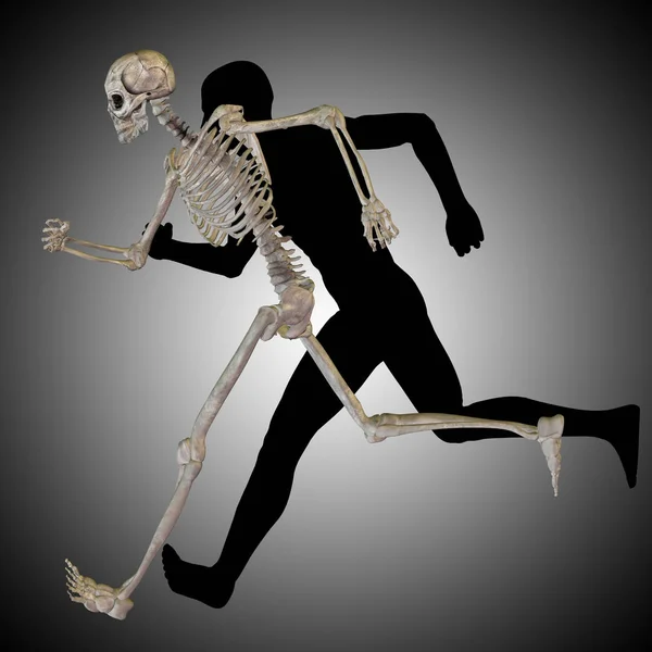 Man with bones for anatomy — Stock Photo, Image