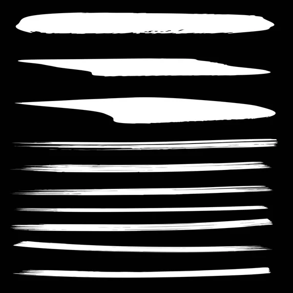 Set of white brush strokes — Stock Photo, Image