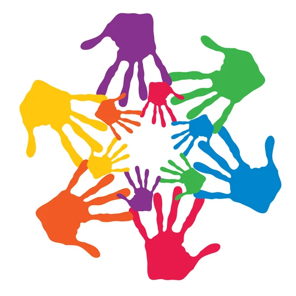 renkli insan eli çemberi