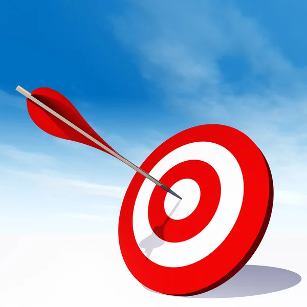 Dart target board with arrow — Stock Photo, Image