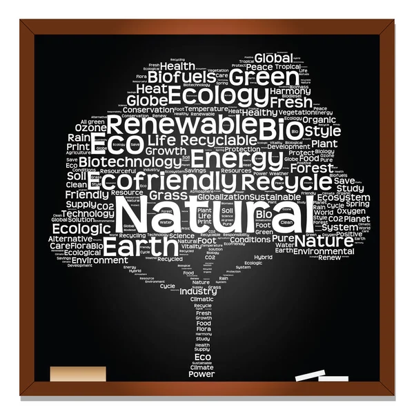 White tree made of ecology text — Stock Photo, Image