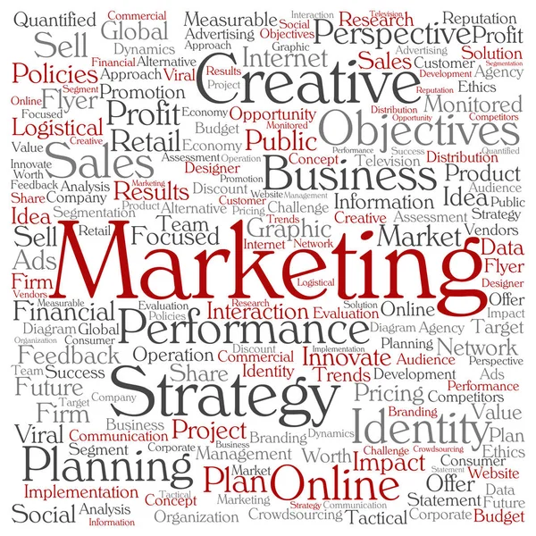 Marketing objetivo palabra nube — Foto de Stock