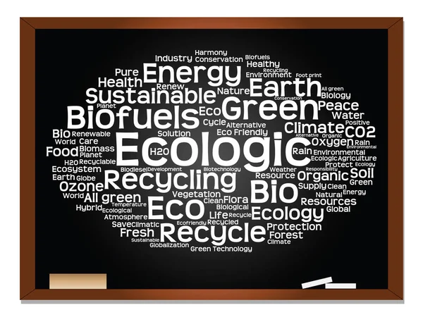 Ecologia verde, conservação nuvem de palavras — Fotografia de Stock