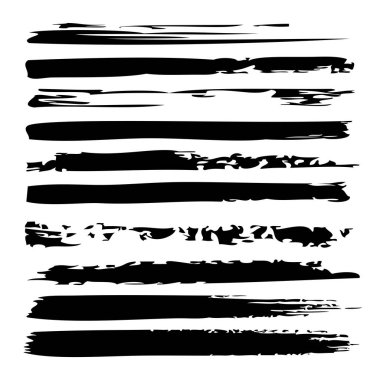 Büyük set siyah fırça darbeleri