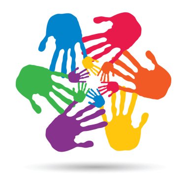 renkli insan eli çemberi