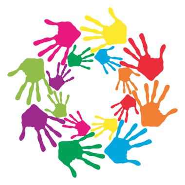 renkli insan eli çemberi