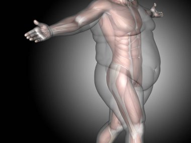 genç adam kasları ile kilolu