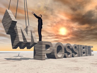 imkansız metnin üzerinde duran işadamı 