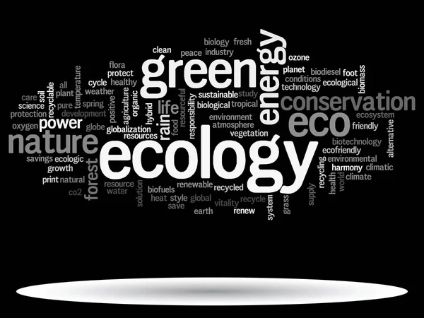 Ecologia verde, parola conservazione nube — Foto Stock