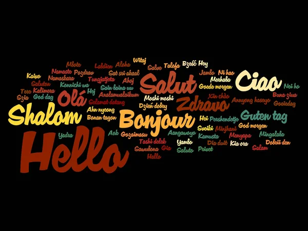 Conceptual hello word cloud — Stock Photo, Image