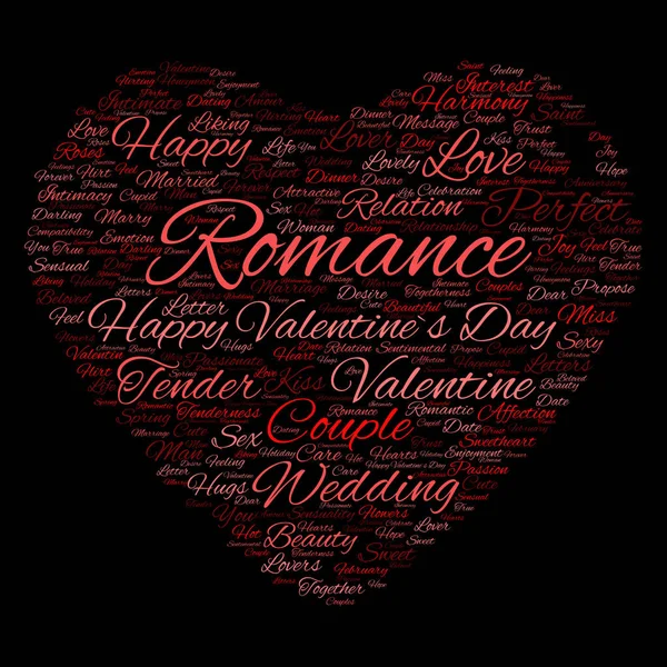 Valentine`s Day wordcloud text — Stock Photo, Image