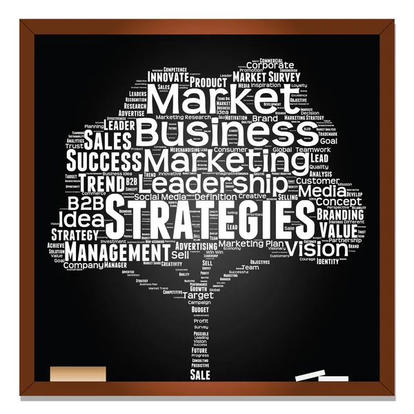 Blackboard with business word cloud — Stock Photo, Image