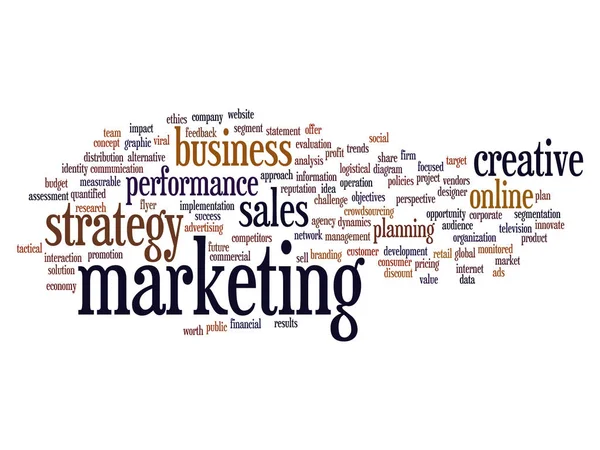 Marketing objetivo palabra nube — Foto de Stock