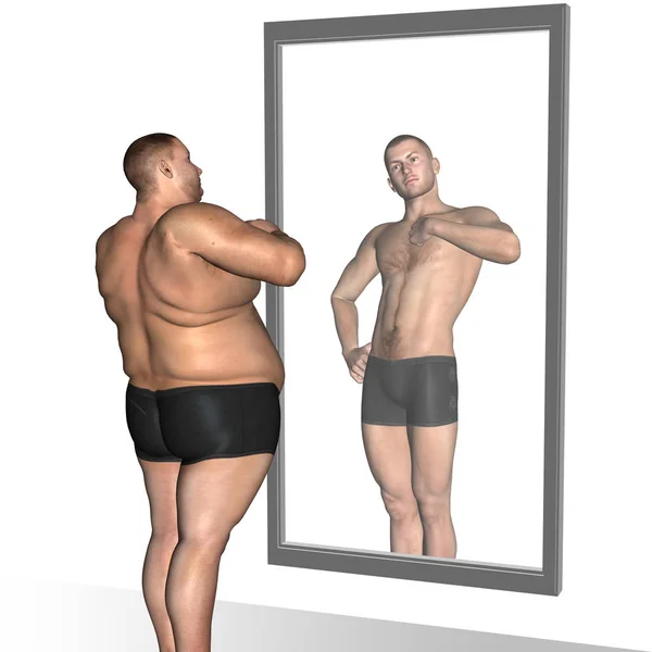 Sobrepeso de grasa y ajuste delgado — Foto de Stock