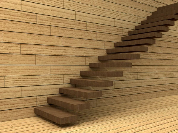 Treppenstufen in der Nähe der Holzwand — Stockfoto