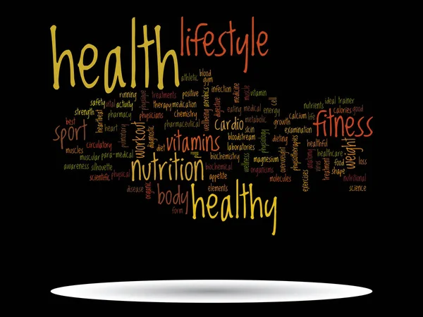 Gezondheid voeding word cloud — Stockfoto