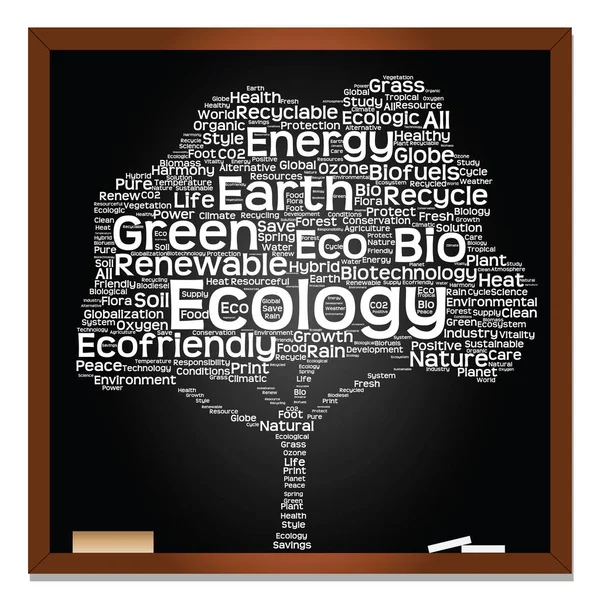 White tree made of ecology text — Stock Photo, Image
