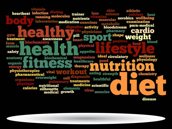 Zdrowie dieta słowo cloud — Zdjęcie stockowe
