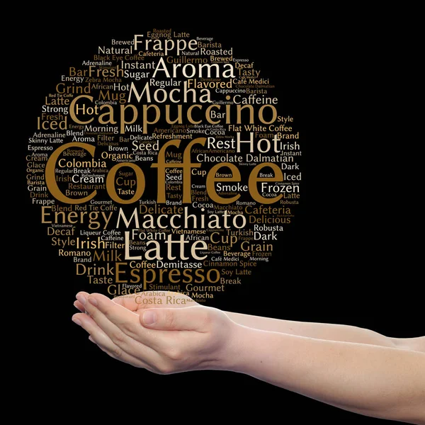 Café, capuchino o espresso wordcloud —  Fotos de Stock