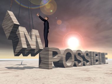 imkansız metnin üzerinde duran işadamı 