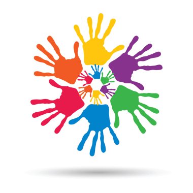 renkli insan eli çemberi