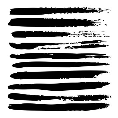 Büyük set siyah fırça darbeleri