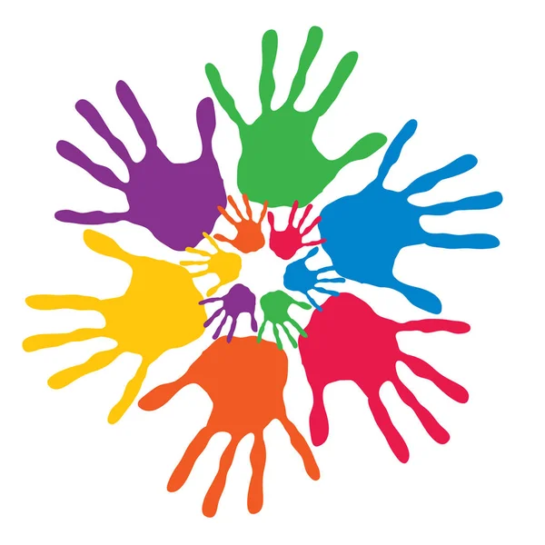 renkli insan eli çemberi