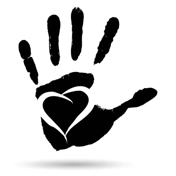 Otisky rukou s tvar srdce — Stock fotografie