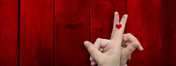 Prsty s Malované srdce — Stock fotografie