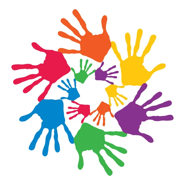 renkli insan eli çemberi