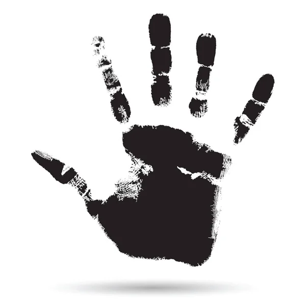 Black paint human hand or handprint — Stock Photo, Image