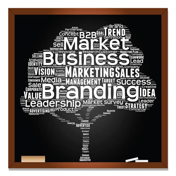 Blackboard with business word cloud — Stock Photo, Image