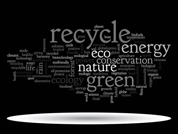 Écologie verte, nuage de mots de conservation — Photo