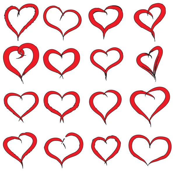 Painted heart shapes set — Stock Photo, Image