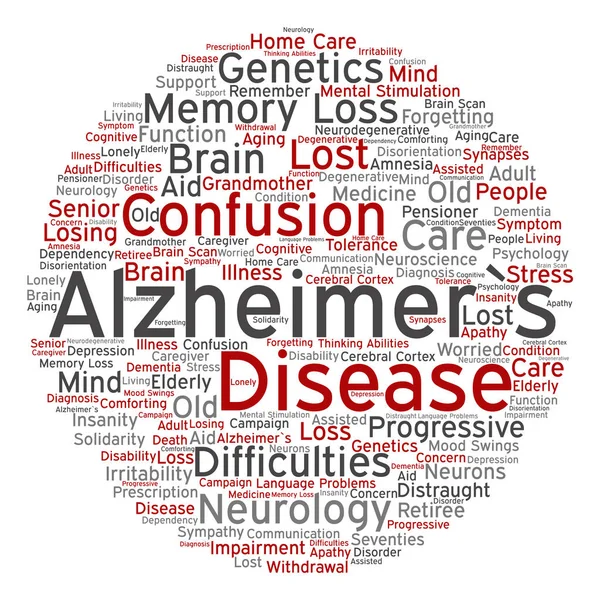 Síntomas de la enfermedad de Alzheimer palabra nube — Foto de Stock