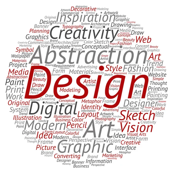 Grafisk design text word cloud — Stockfoto