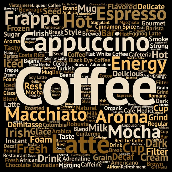 Café bebida texto palabra nube — Foto de Stock